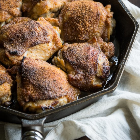 Bourbon Baked Chicken Thighs