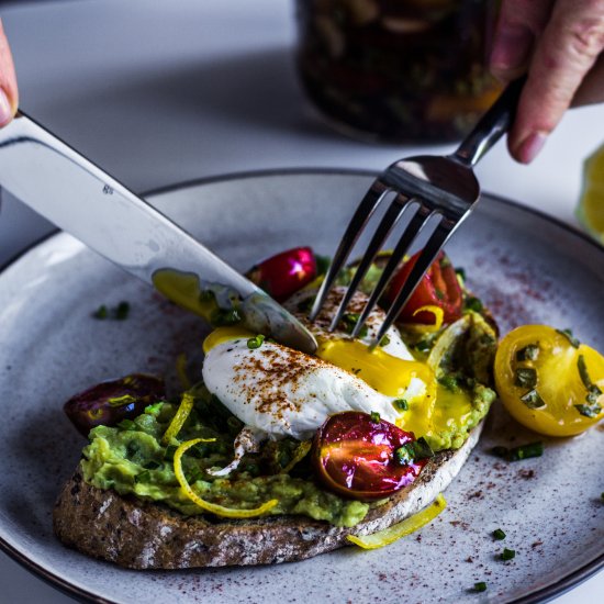 Avocado Toast with Pickled Tomatoes