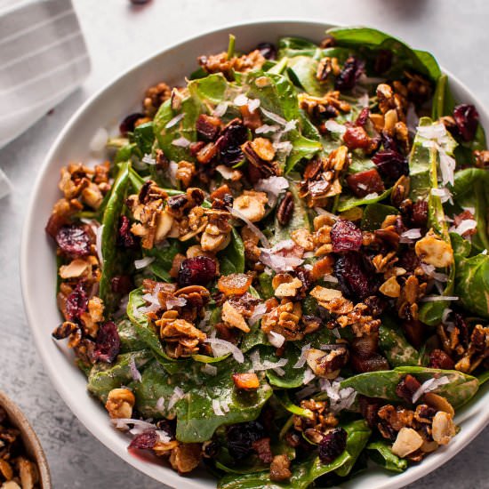 Spinach Salad with Candied Nuts