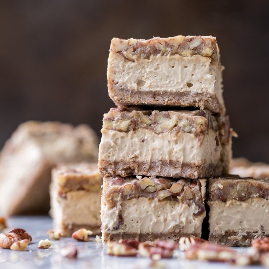 Pecan Praline Cheesecake Bars