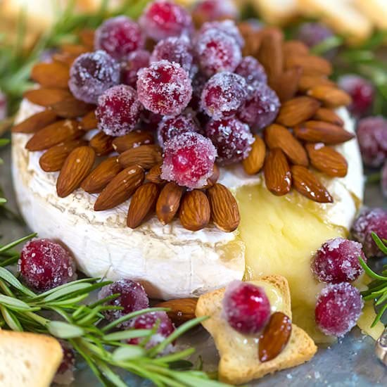 Sparkling Cranberry Almond Brie