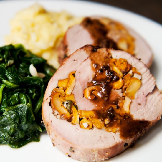 Chanterelle-Stuffed Pork Tenderloin