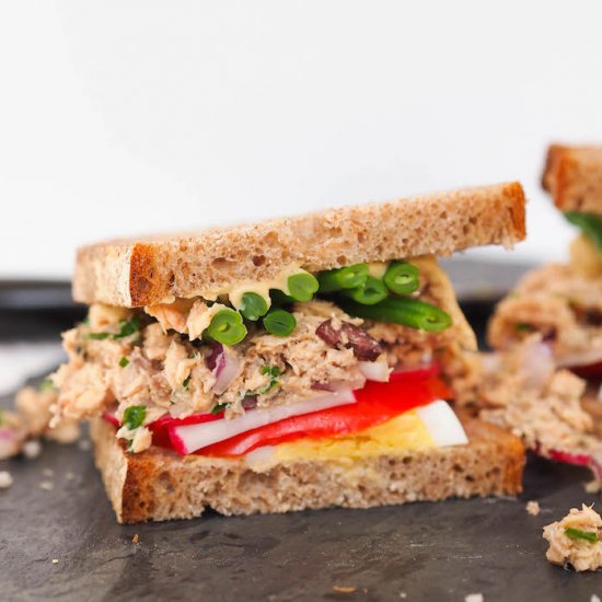 Salmon Nicoise Sandwich