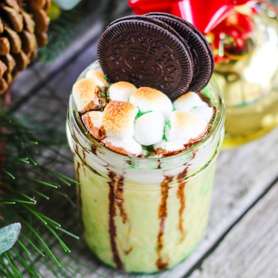 Boozy Winter Mint Egg Nog Shake!