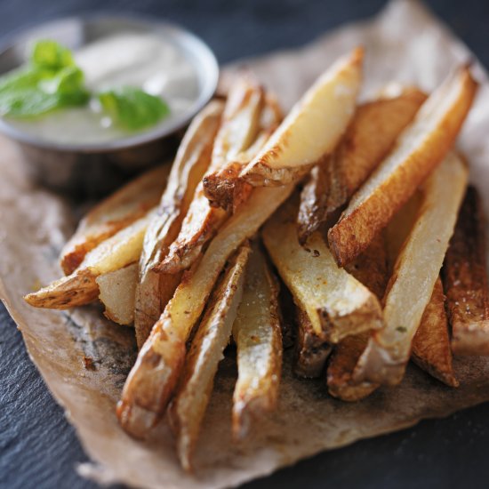 Spicy Oil Free Garlic Fries