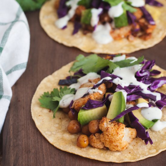 Roasted Cauliflower & Chickpea Taco