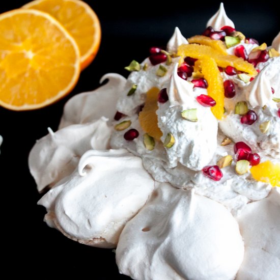 Nar, Orange & Pistachio Pavlova