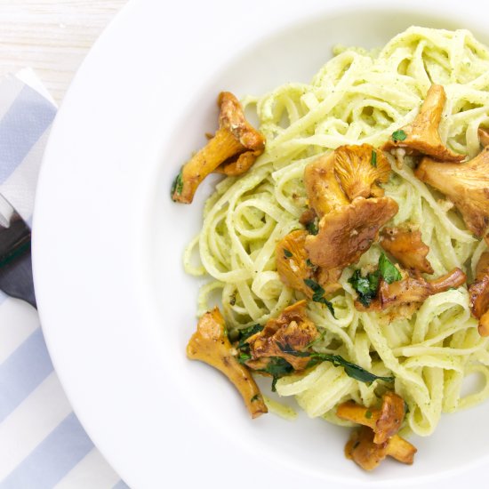 Wild Mushroom on Broccoli Linguine