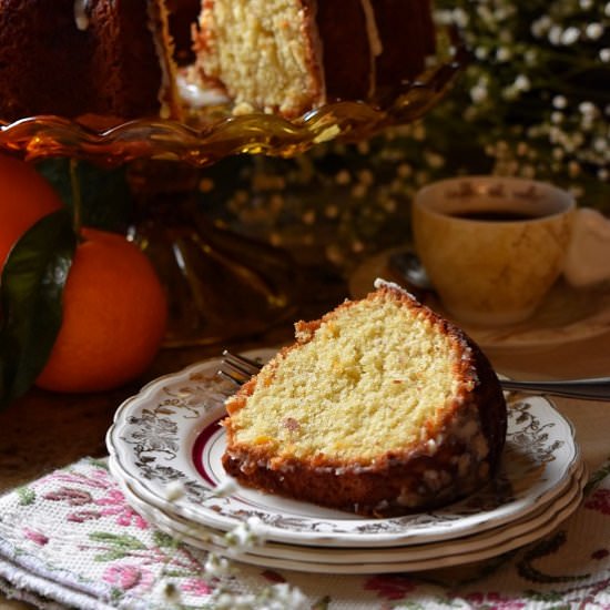 Glazed Orange Almond Bundt Cake