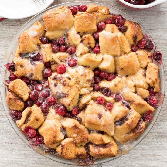 Cranberry Cinnamon Roll Bake