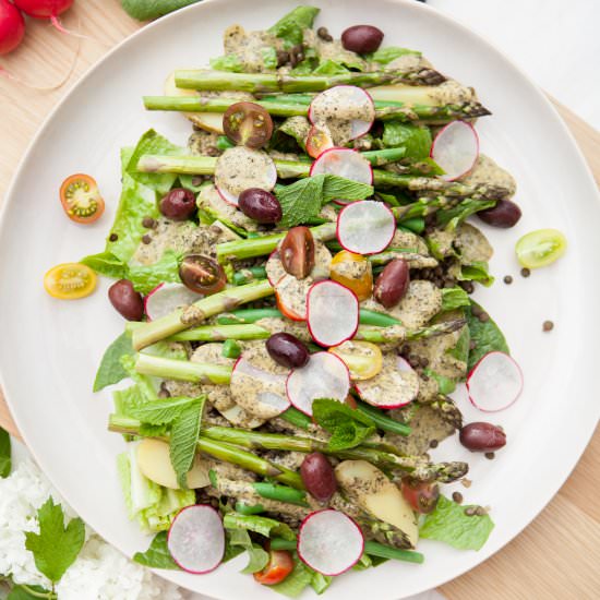 Lentil Asparagus Salad Nicoise