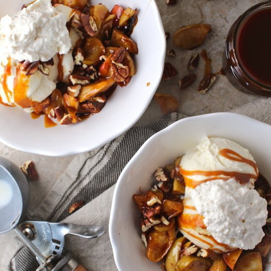 Caramel Apple Ice Cream Sundaes