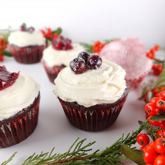 Cranberry Dark Chocolate Cupcakes