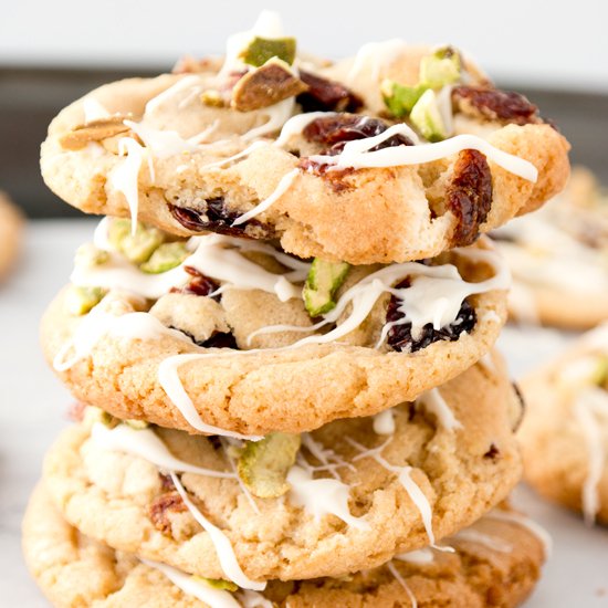 Drunken Cherry Pistachio Cookies