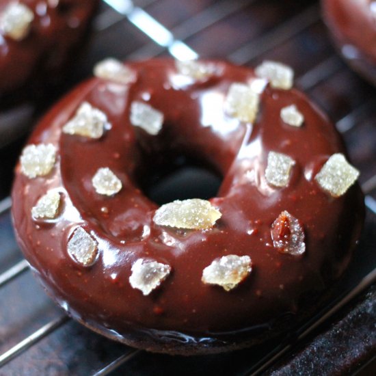 Donuts with Ginger Chocolate Glaze