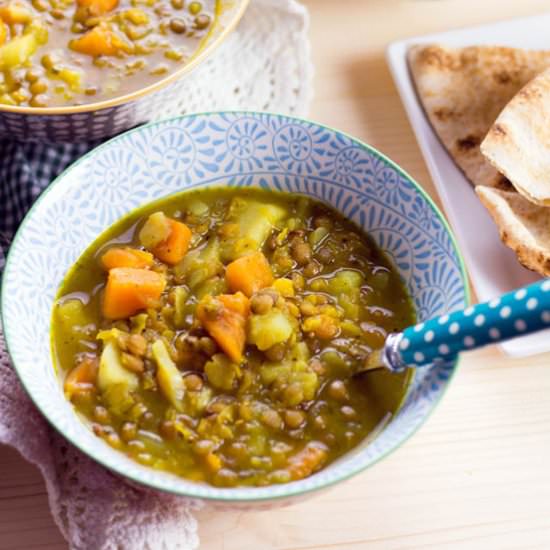 Sweet Potato, Lentil, and Split Pea Soup