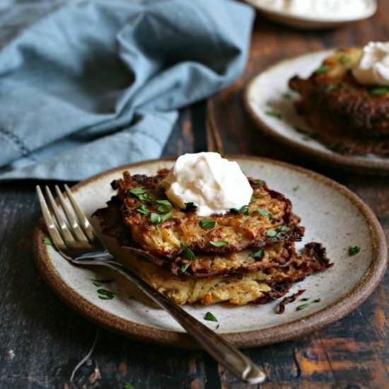 Potato, Onion & Cauliflower Latkes