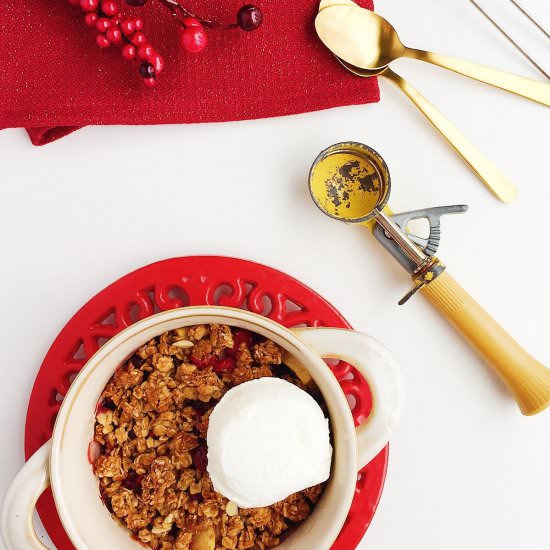 Apple Cranberry Granola Crisp