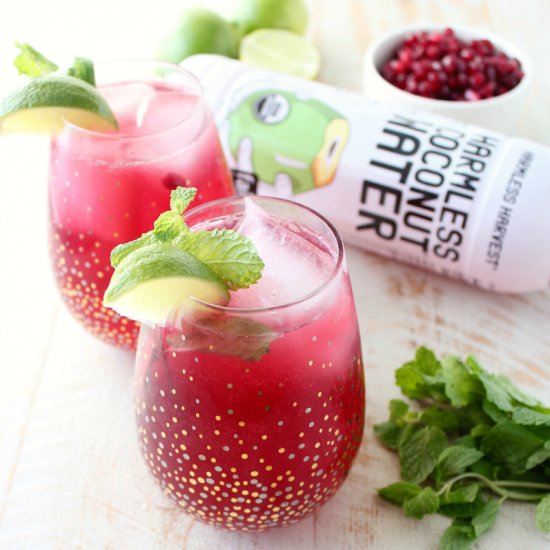 Pomegranate Coconut Mojito Punch