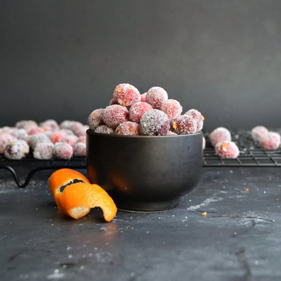 Orange Zest Sugared Cranberries