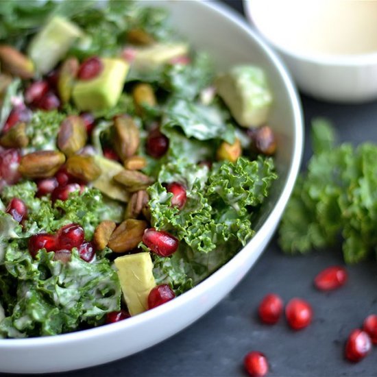 Kale, Pomegranate, Avocado Salad