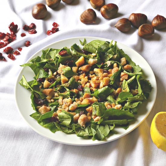 Chestnut Salad with Spinach