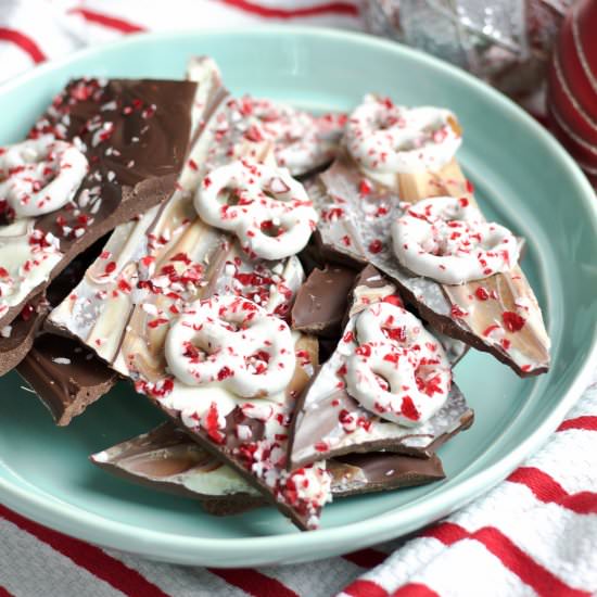 Peppermint Bark + Pretzels