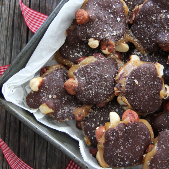 Caramel Chocolate Nut Clusters