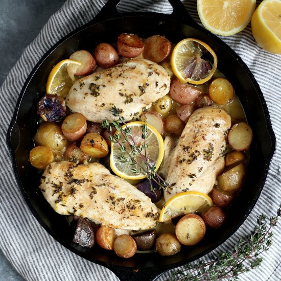 One-Skillet Garlic Lemon Chicken