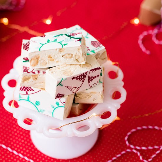 Festive Honey and Almond Nougat