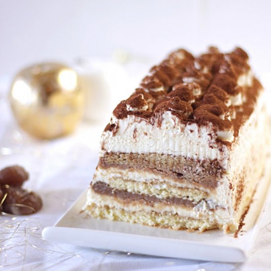 Christmas Chestnut Tiramisu Cake