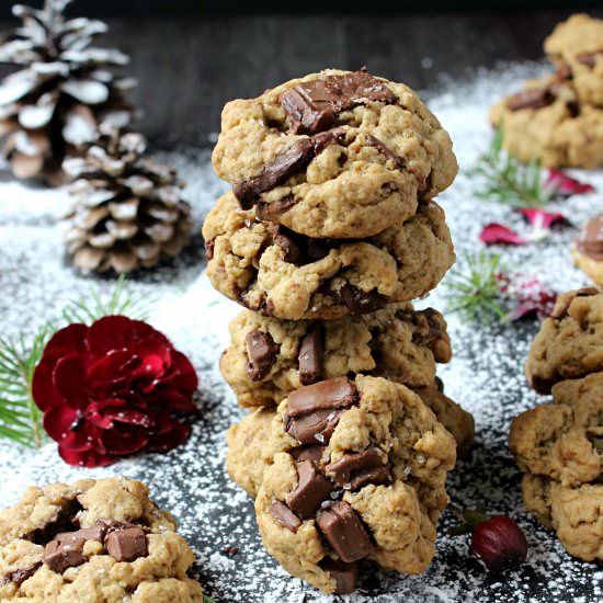 Salted Bourbon Chocolate Chunk Cookies