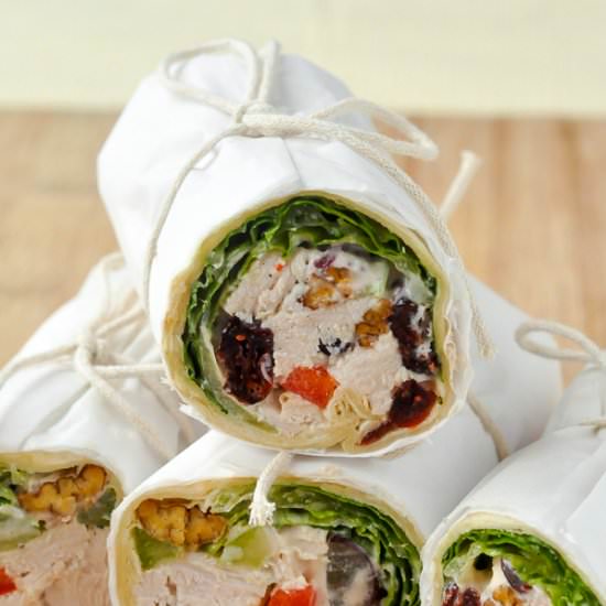 Turkey Waldorf Salad Sandwich Wraps