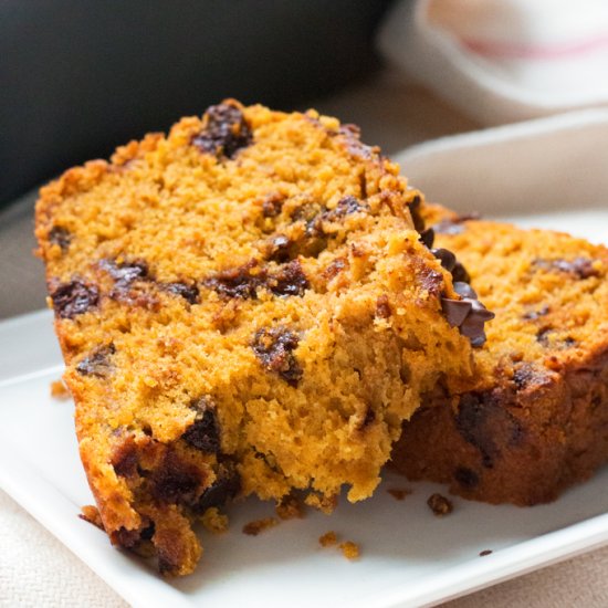 G-Free Chocolate Chip Pumpkin Bread