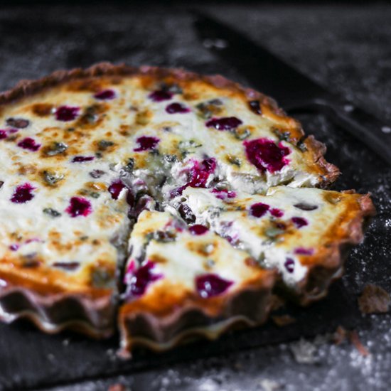 Stilton, Chestnut & Cranberry Tart