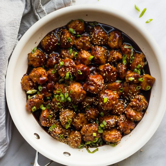 Mini Asian Chicken Meatballs