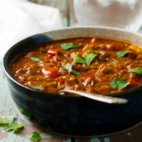 Vegan Home-style Stuffed Pepper Soup