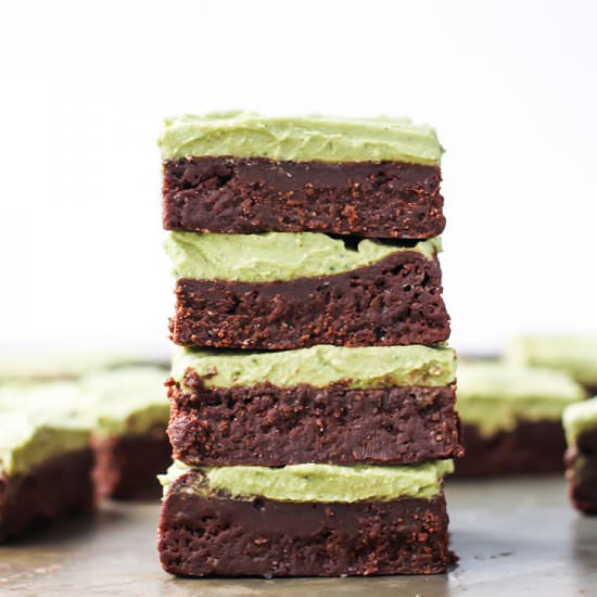 Paleo Brownies Mint Matcha Frosting