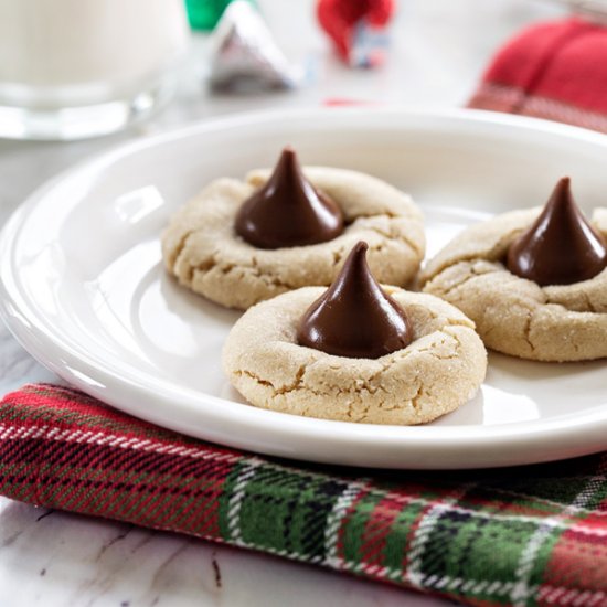 Chocolate Almond Kiss Cookies