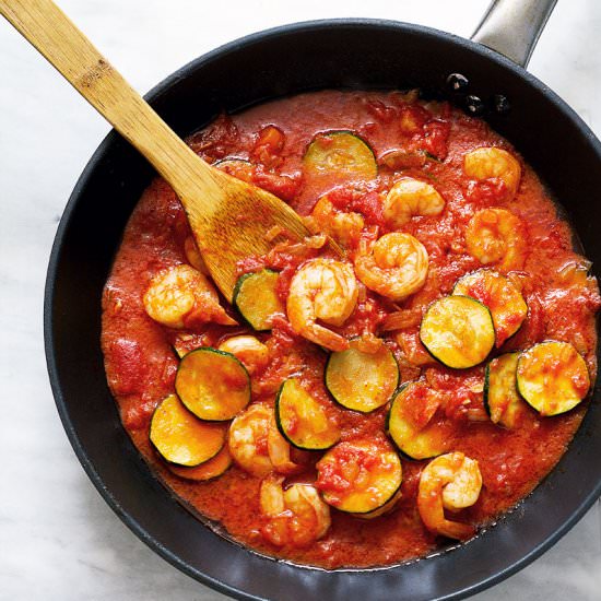 Zucchini Shrimp in Tomato Sauce