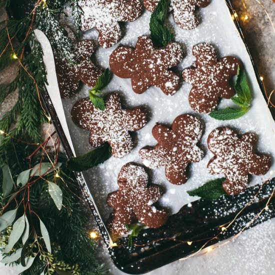 Mint Chocolate Gingerbread Cookies