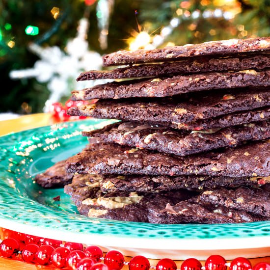 Peppermint Bark Brownie Bark