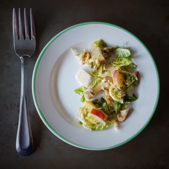 Brussels Sprouts Apple Walnut Salad