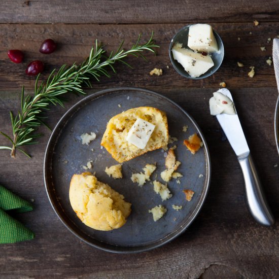 Rosemary Gruyére Corn Muffins