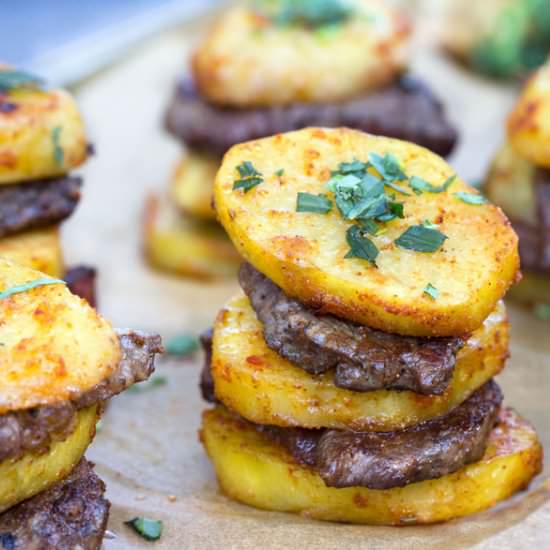 Steak and Potato Stacks Appetizer