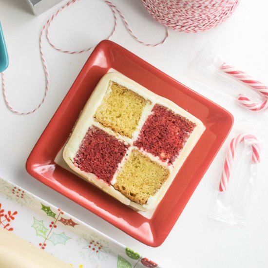 Peppermint Battenburg Cake