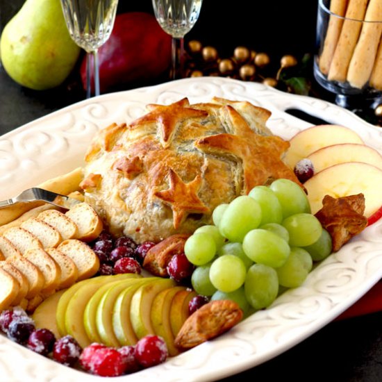 Brie and Cranberries Baked in Puff