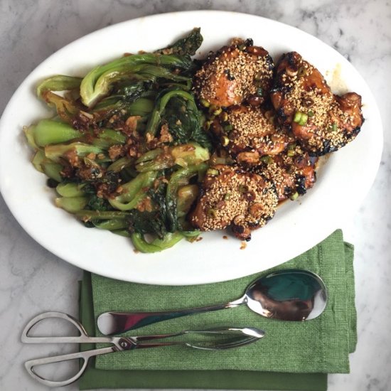 Sesame Chicken with Bok Choy