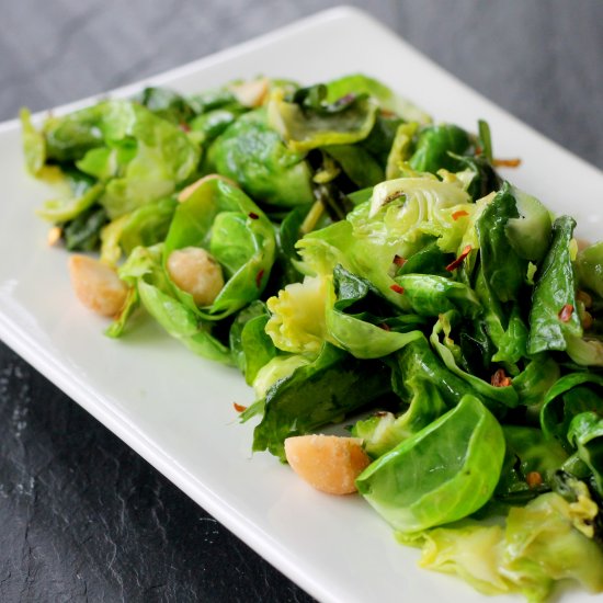 Brussels Sprout and Spinach Salad