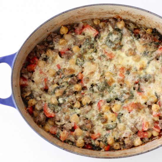 Cheesy Beef, Chickpeas & Veggies